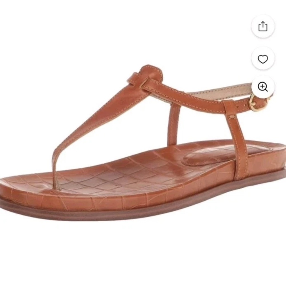 Sam Edelman Tan Leather T-Strap Sandals